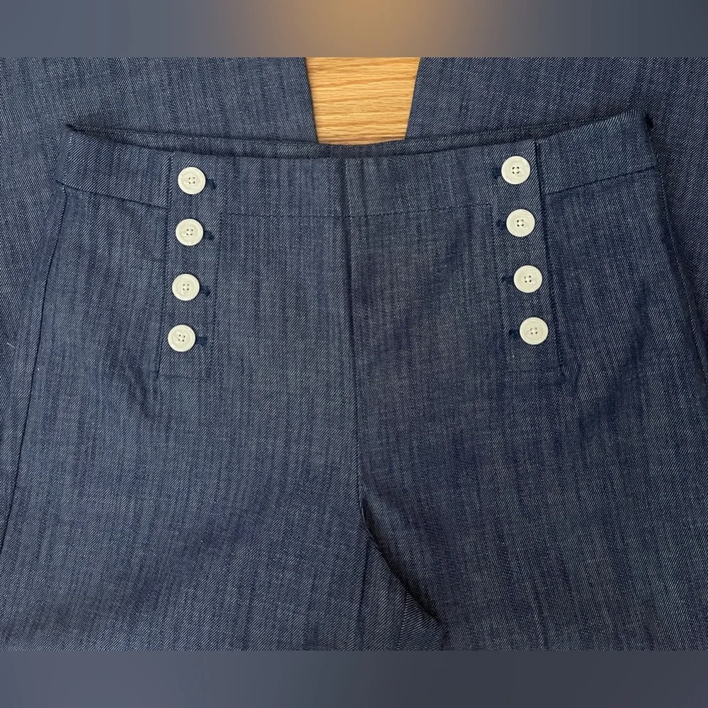 LOFT Curvy Mariner Trouser Pants in Refined Denim Size 12 - Picture 5 of 8